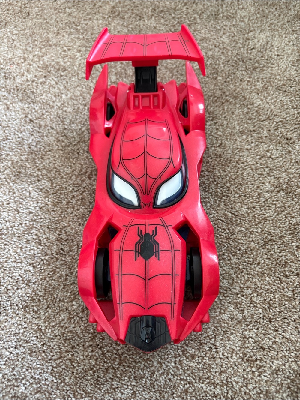 Red Spider-Themed Kids Race Car Toy